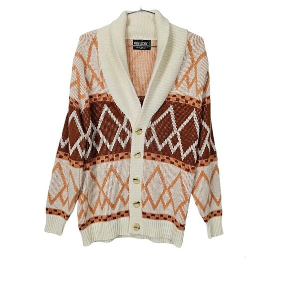 Pine State Vintage Knit Button Down Cardigan Sweater - Picture 1 of 4